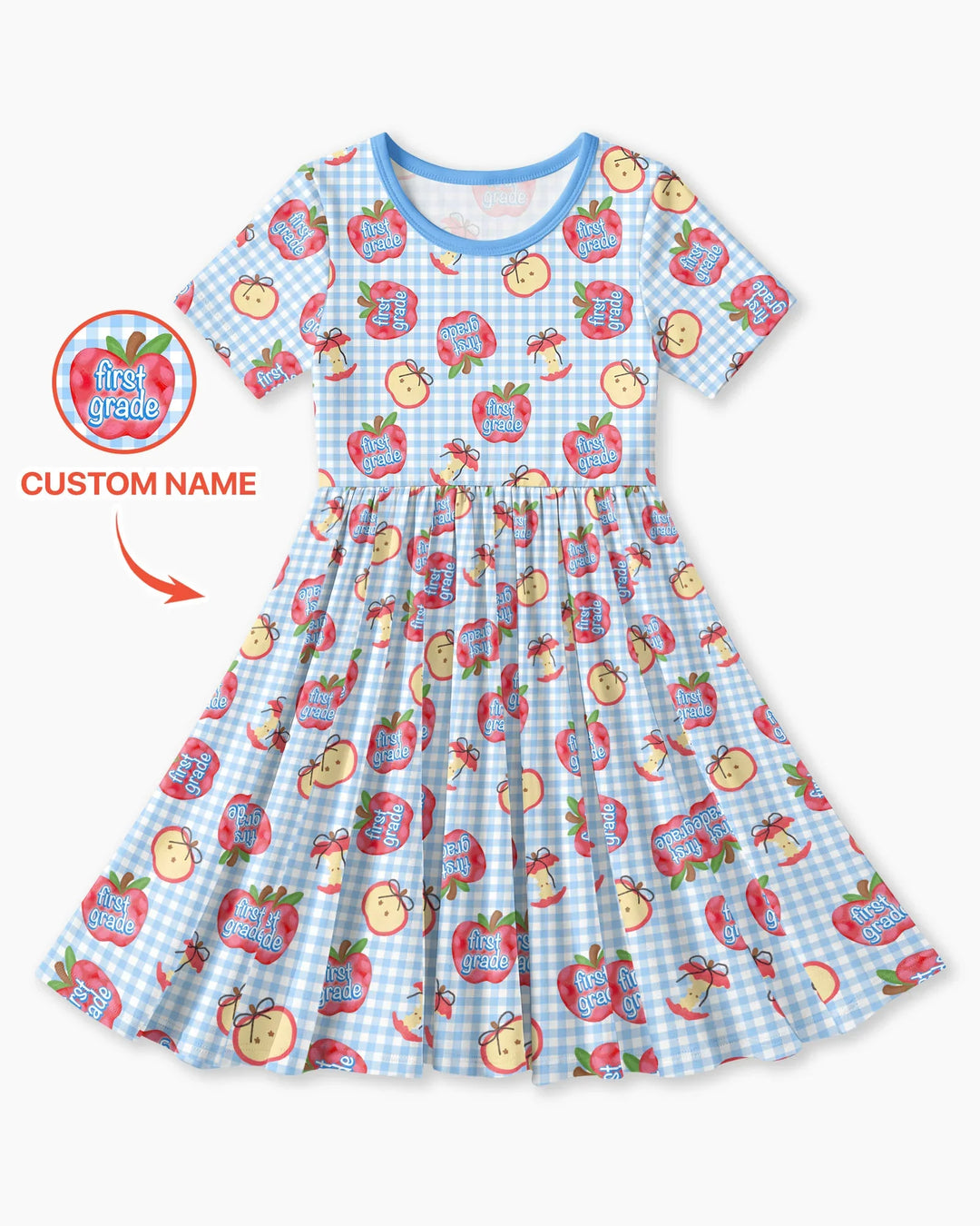 Custom School Grade Apple Days Bamboo Twirl Dress