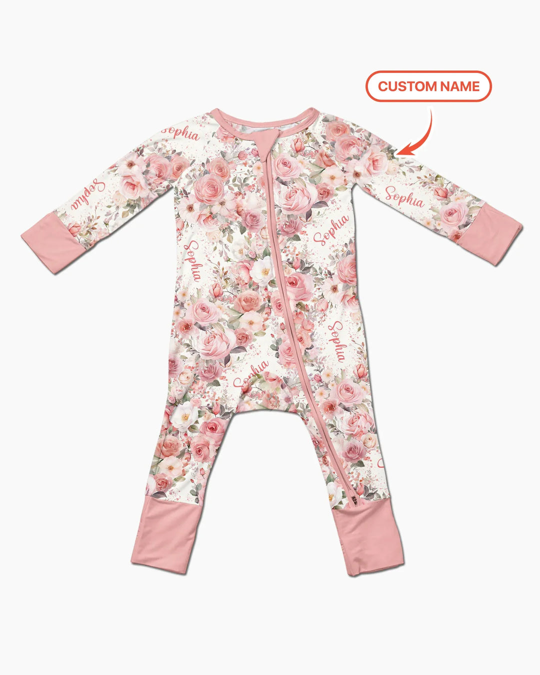 Custom Name Birth Month Flowers Bamboo Convertible Zippy