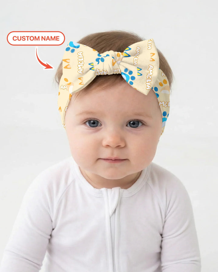 Custom Name Favourite Blue Dog Family Matching Headband
