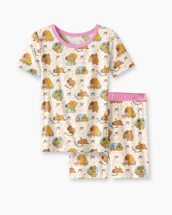 Template Bamboo Two Piece Short Sleeve Shorts Pyjamas Set