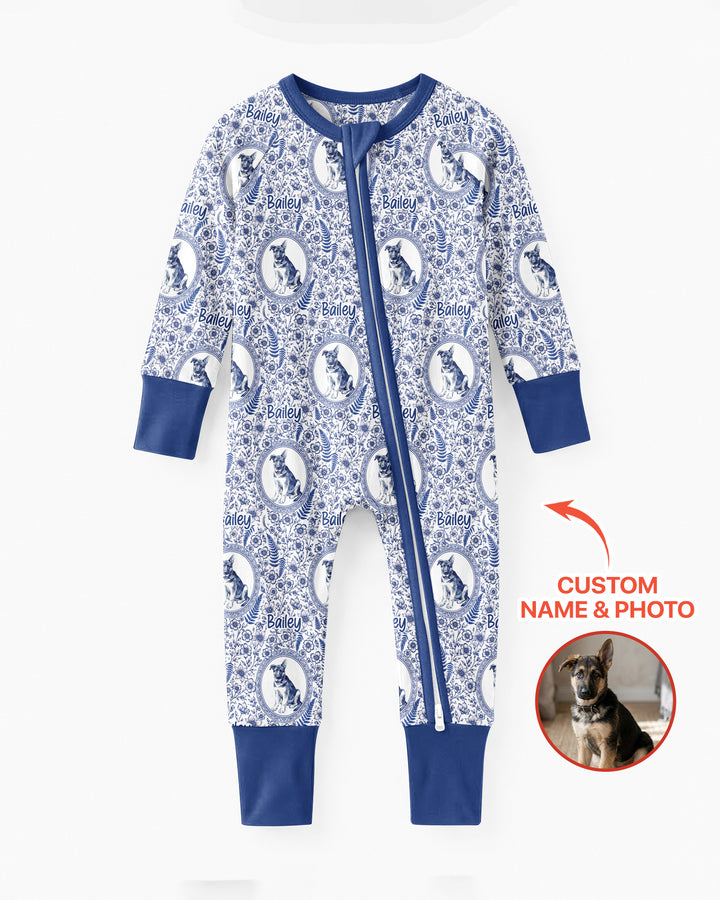 Custom Pet Photo Chinoiserie Garden Bamboo Convertible Zippy