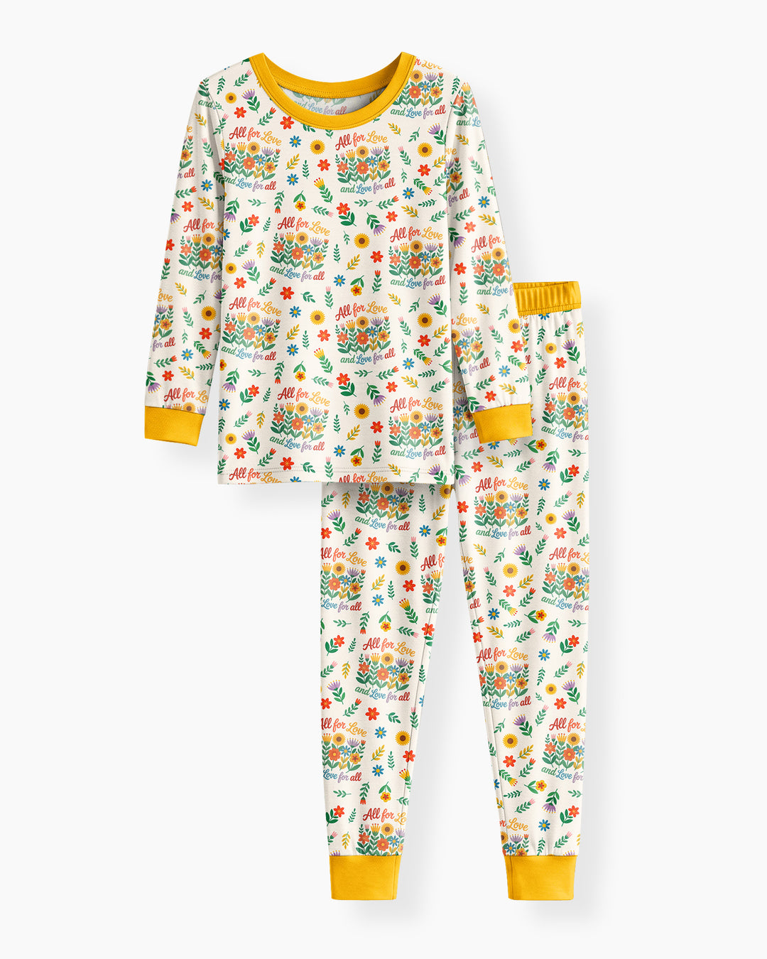 Love For All Family Matching Bamboo Two Piece Long Sleeve Pajama Set