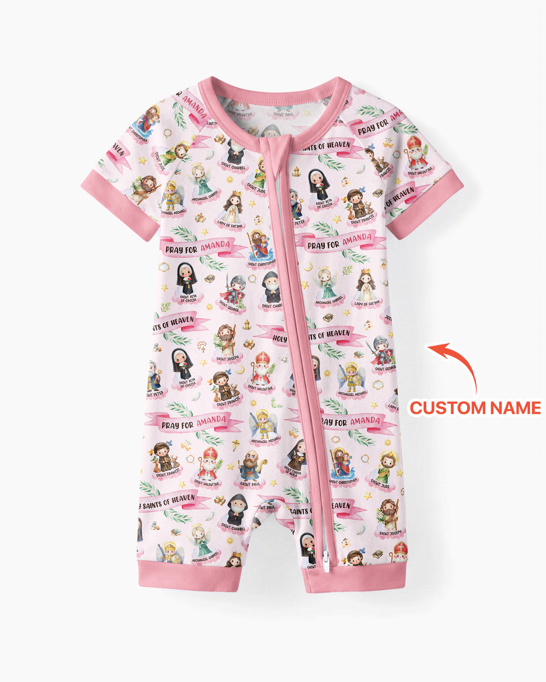 Holy Saints of Heaven Custom Name Bamboo Shorty Zippy