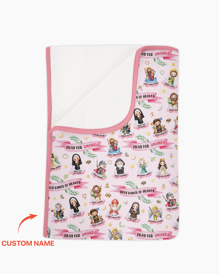 Holy Saints of Heaven Custom Name Bamboo Blanket