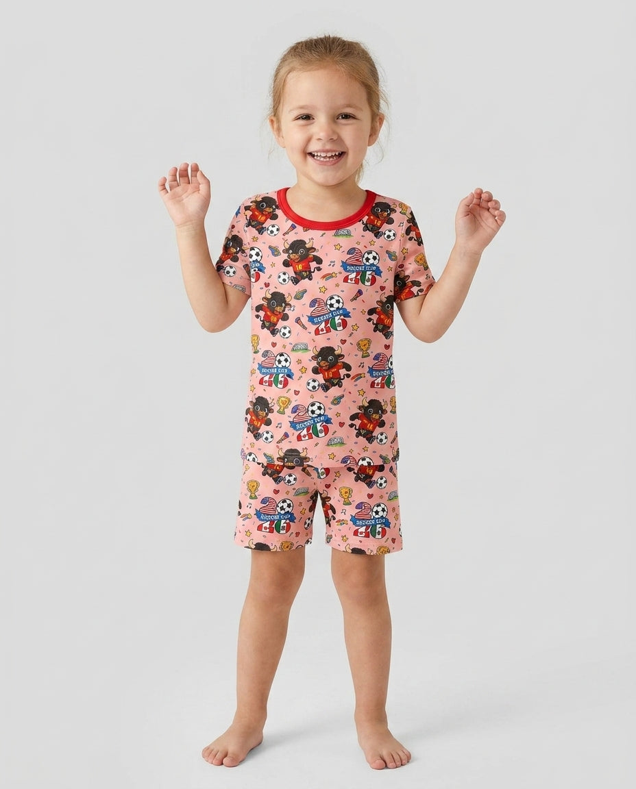 We Are The Champions Soccer Cup 2026 Bamboo Two Piece Short Sleeve Shorts Pajama Set