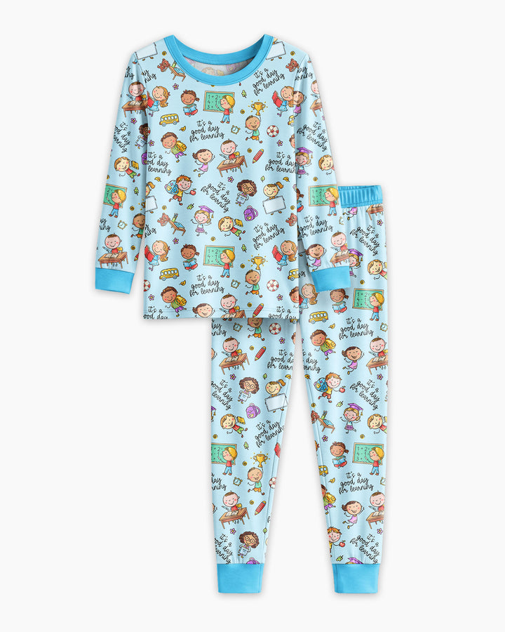Little Learners Adventure Bamboo Two Piece Long Sleeve Pajama Set
