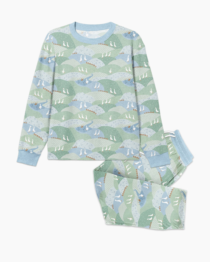 Wandering Geese Family Matching Bamboo Men's Pajama Set