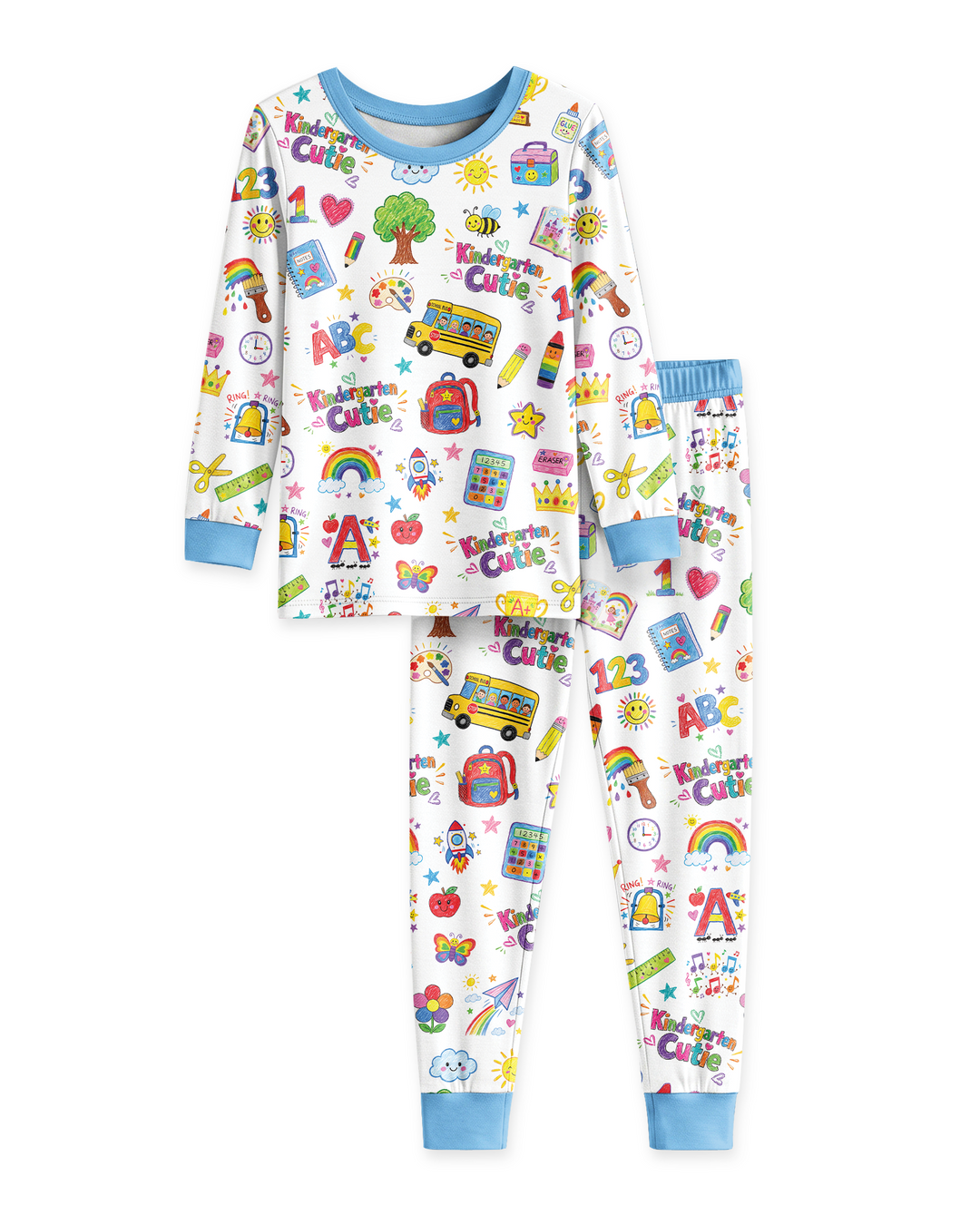 Kindergarten Cutie Bamboo Two Piece Long Sleeve Pajama Set
