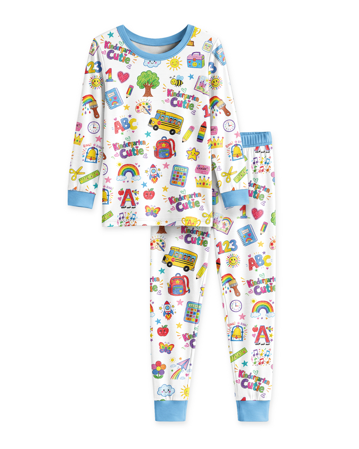 Kindergarten Cutie Bamboo Two Piece Long Sleeve Pajama Set