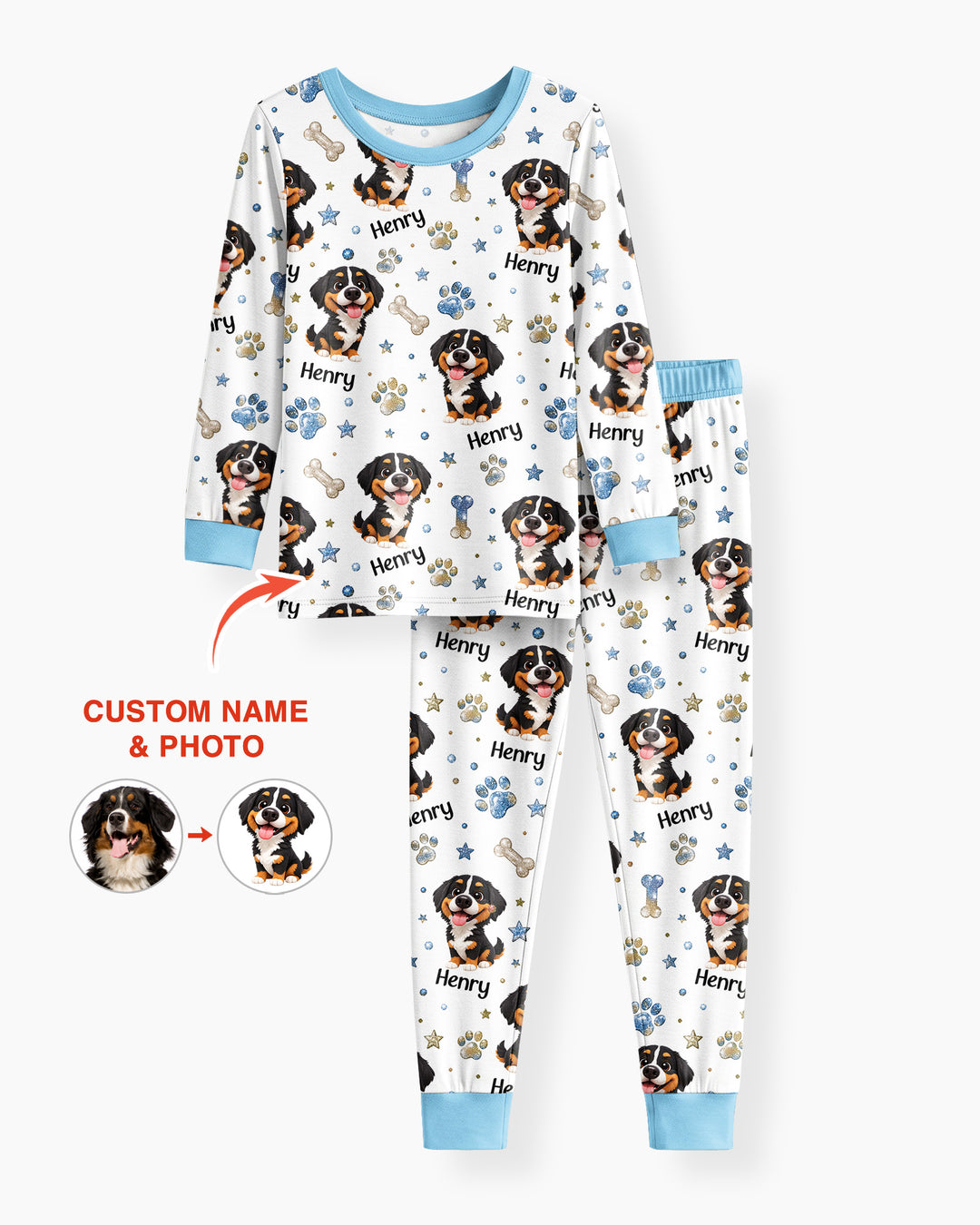 Little Cute Dogs Bamboo Two Piece Long Sleeve Pajama Set
