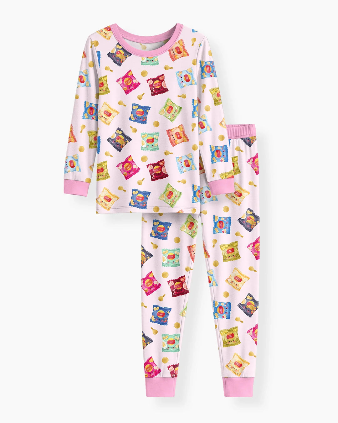 Potato Chips Bamboo Two Piece Long Sleeve Pajama Set