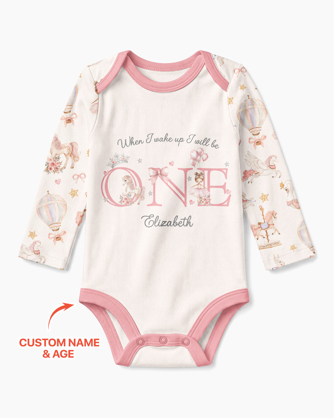 Custom Name When I Wake Up Girly Birthday Bamboo Bodysuit