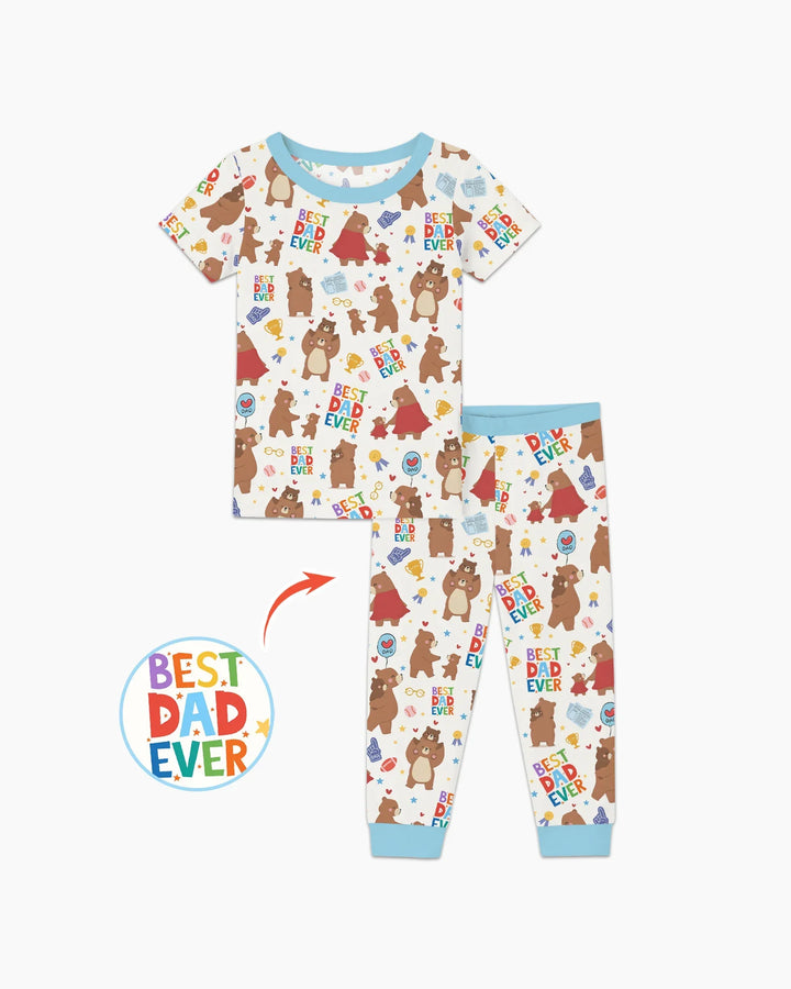 Best Daddy Bear Ever Family Matching Bamboo Two Piece Short Sleeve Pajama Set
