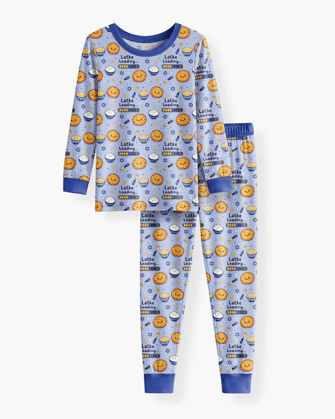 Latke For Hanukkah Bamboo Two Piece Long Sleeve Pajama Set