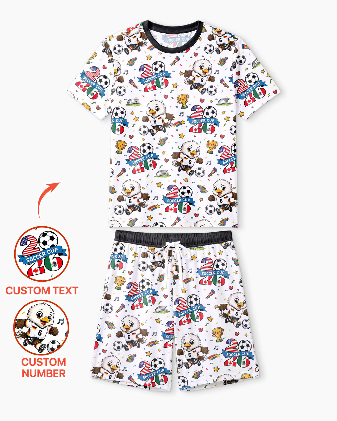 We Are The Champions Soccer Cup 2026 Bamboo Men Short Sleeve Short Pajama Set