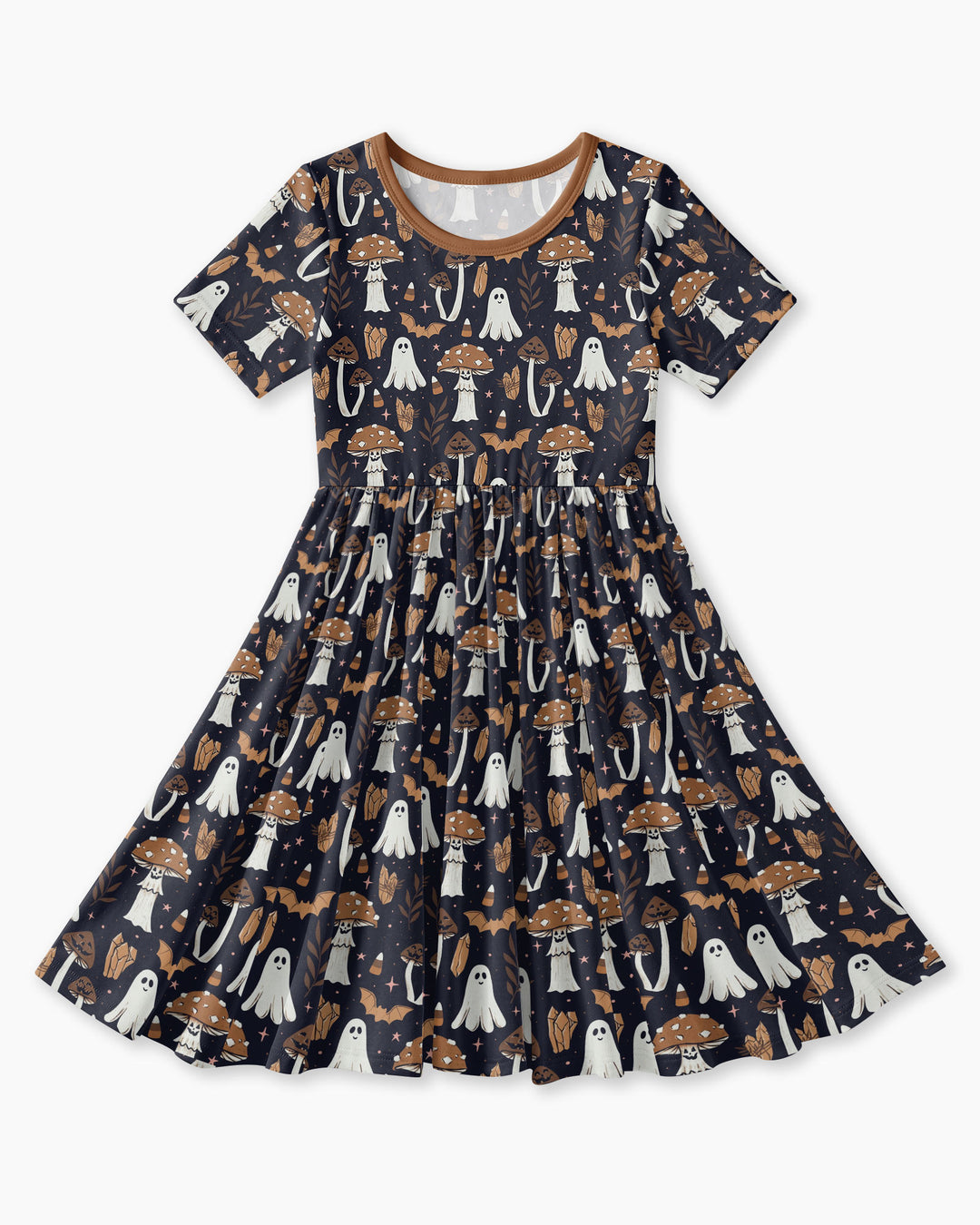 Retro Halloween Whimsy Bamboo Twirl Dress