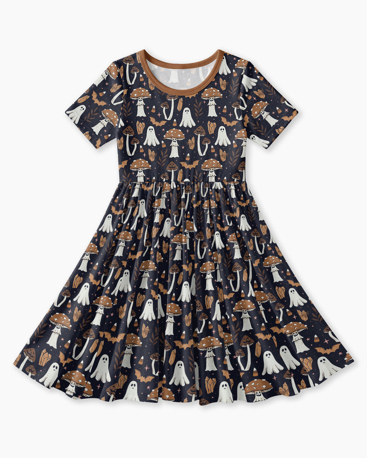 Retro Halloween Whimsy Bamboo Twirl Dress