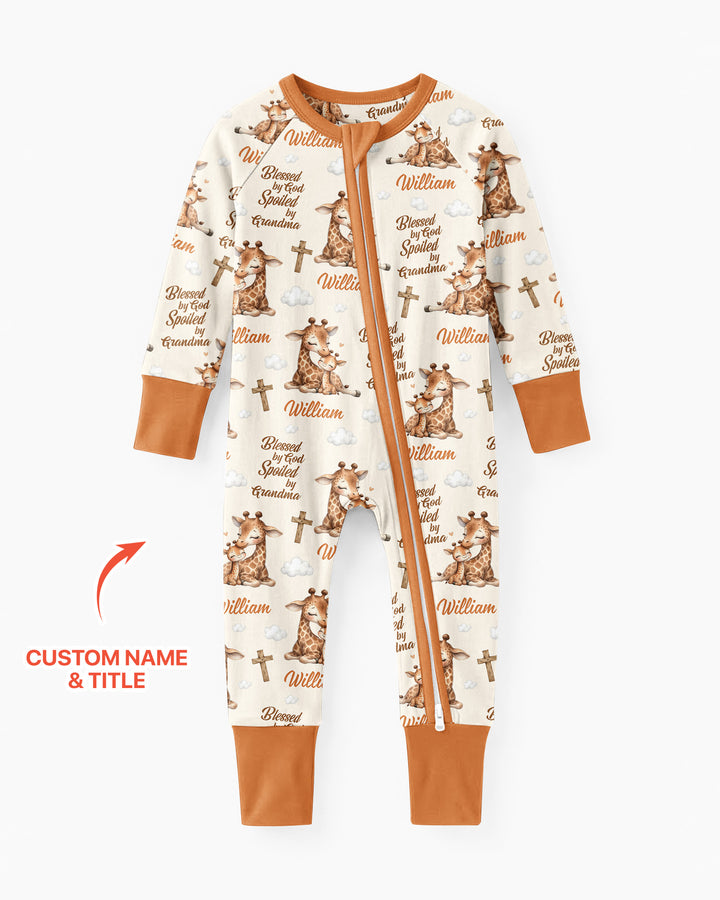 Custom Name Blessed By God Spoiled By Grandma Bamboo Convertible Zippy
