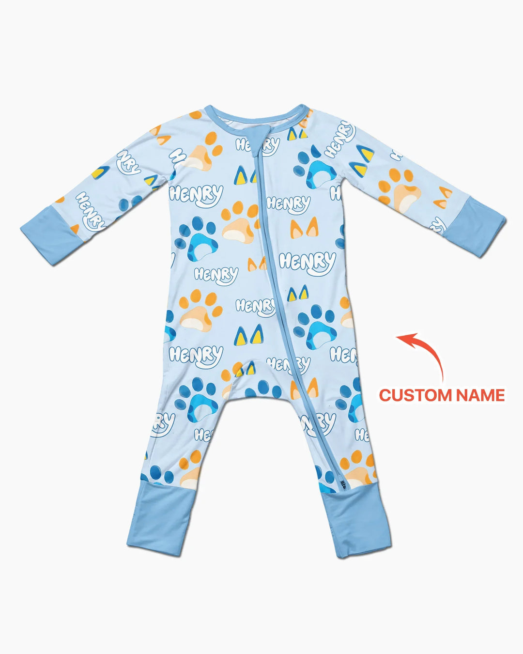 Custom Name Favourite Blue Dog Family Matching Bamboo Convertible Zippy