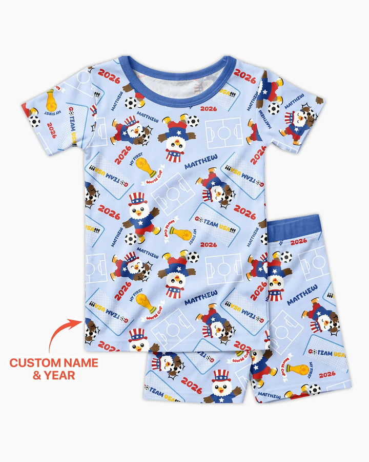 My First World Cup Bamboo Two Piece Short Sleeve Shorts Pajama Set