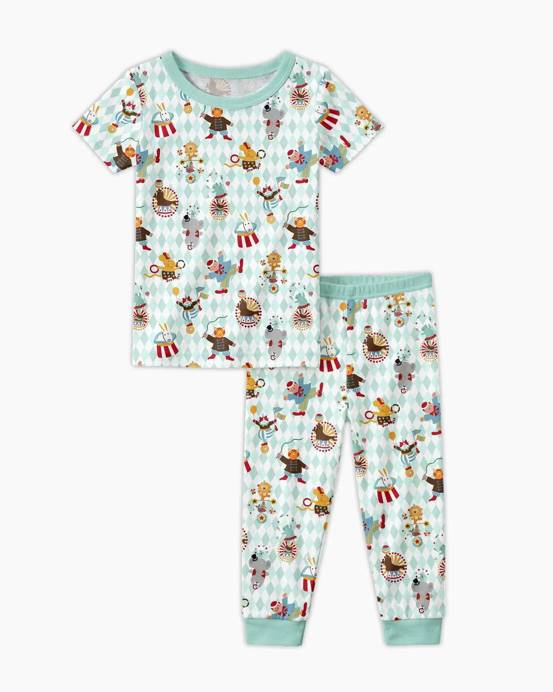 Circus Animal Bamboo Two Piece Short Sleeve Pajama Set