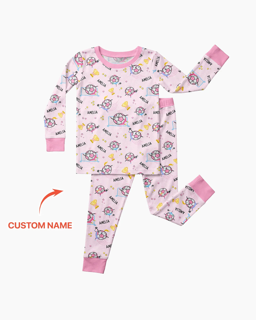 Custom Name Soccer Dad Team Matching Two Piece Long Sleeve Pajama Set