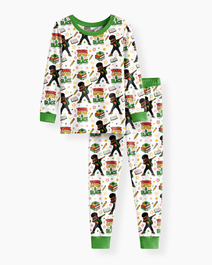 Black Boy Young Gifted & Black Bamboo Two Piece Long Sleeve Pajama Set