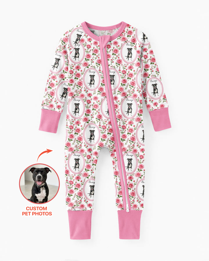 Custom Pet Photo Flower Garden Bamboo Convertible Zippy