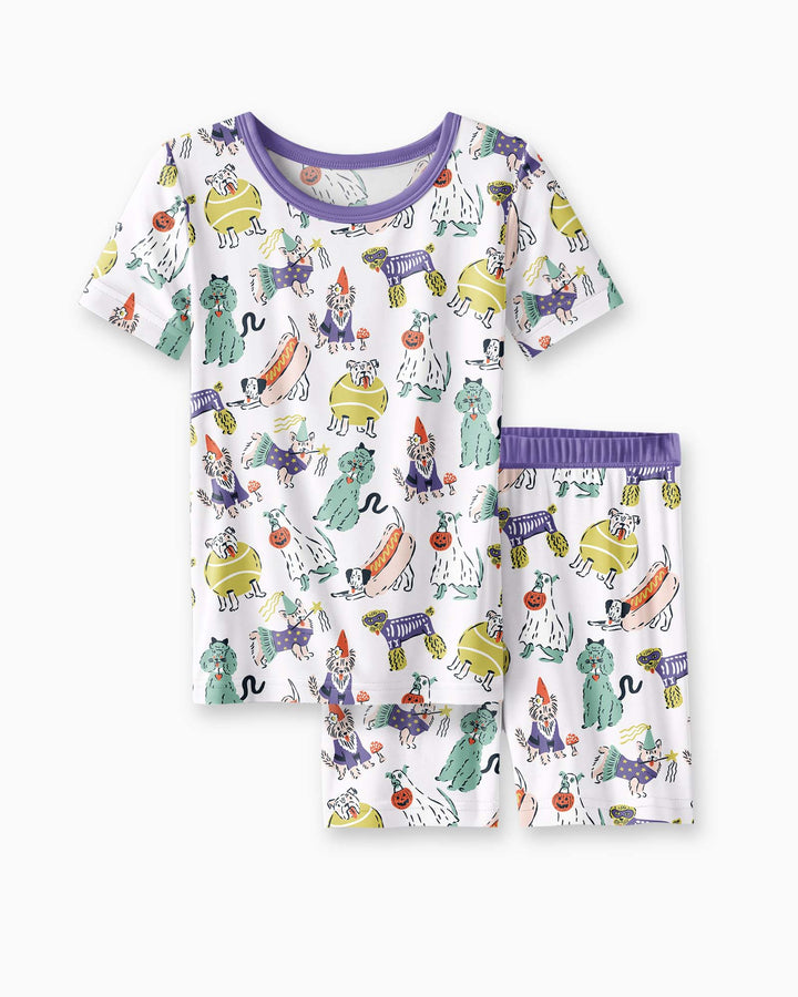 Bark-O-Ween Bamboo Two Piece Short Sleeve Shorts Pajama Set