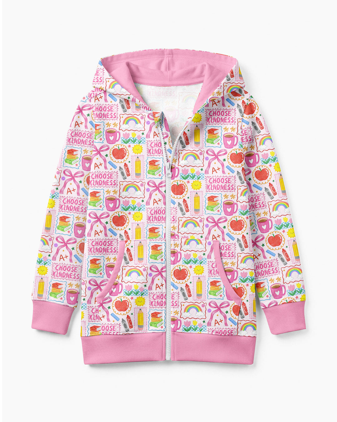Kindness School Girl Bamboo Zip Hoodie