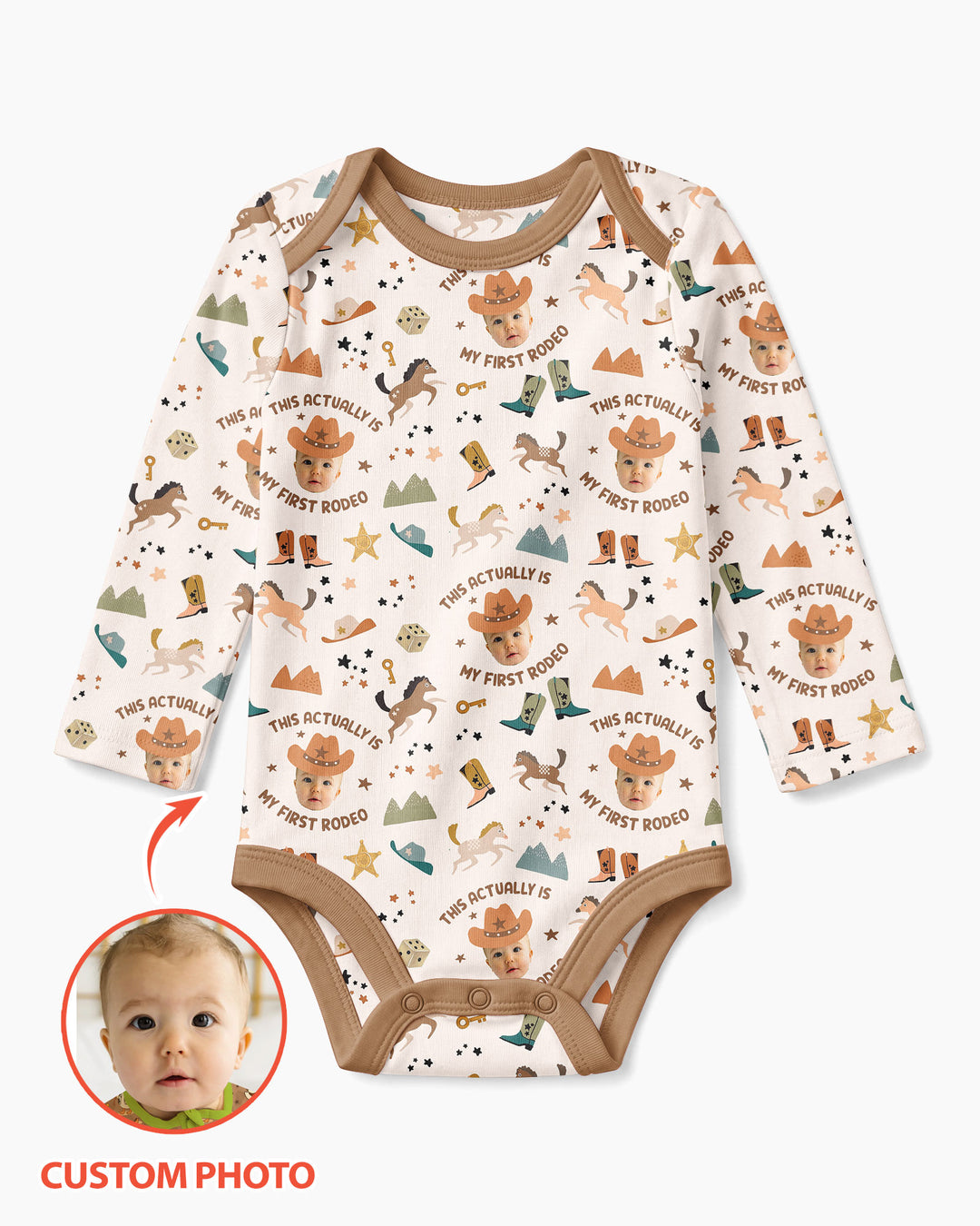 Custom Photo This Actually Is My First Rodeo Bamboo Bodysuit