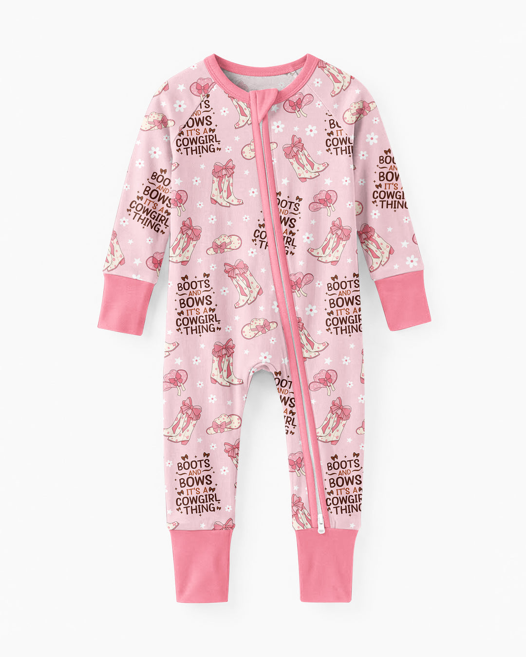 Western Cowgirl Boots And Bows Bamboo Convertible Zippy