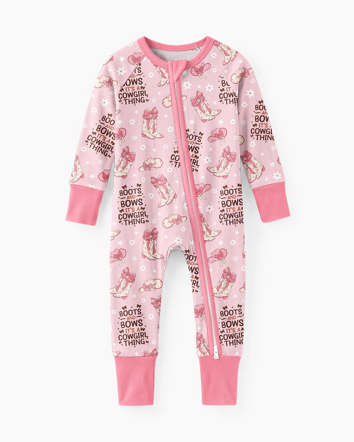 Western Cowgirl Boots And Bows Bamboo Convertible Zippy