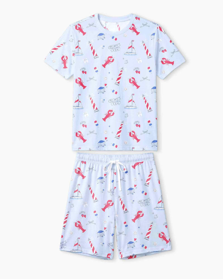 East Coast Bamboo Men Short Sleeve Short Pajama Set