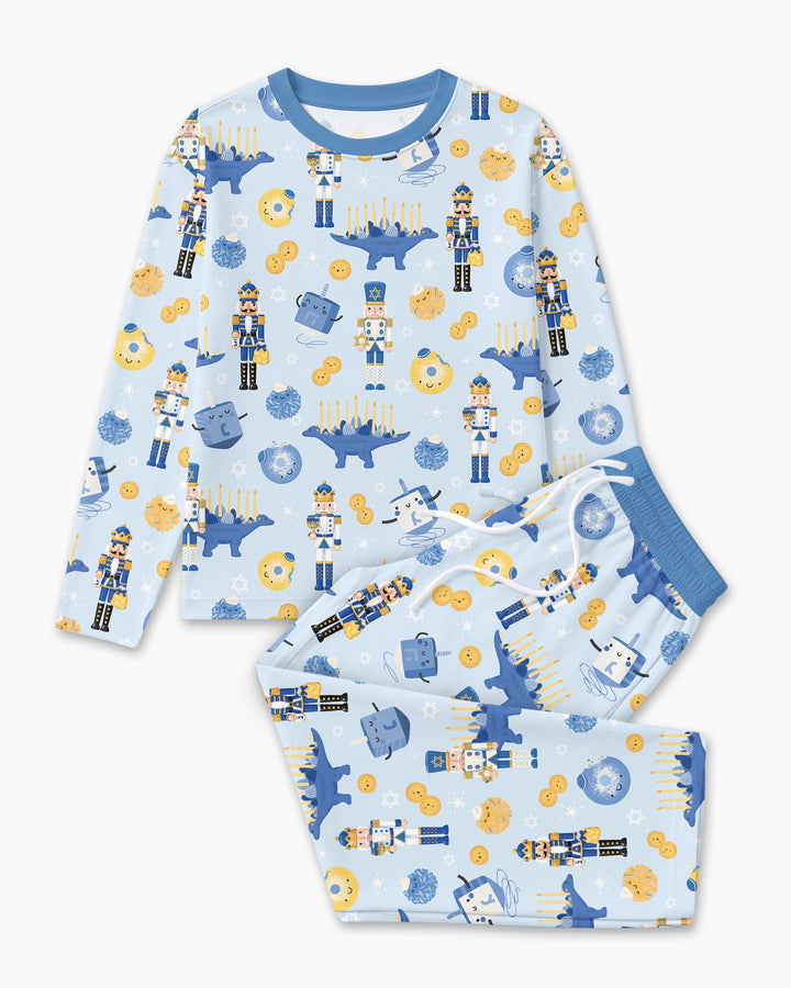 Hanukkah Nutcracker King Family Matching Bamboo Men's Pajama Set