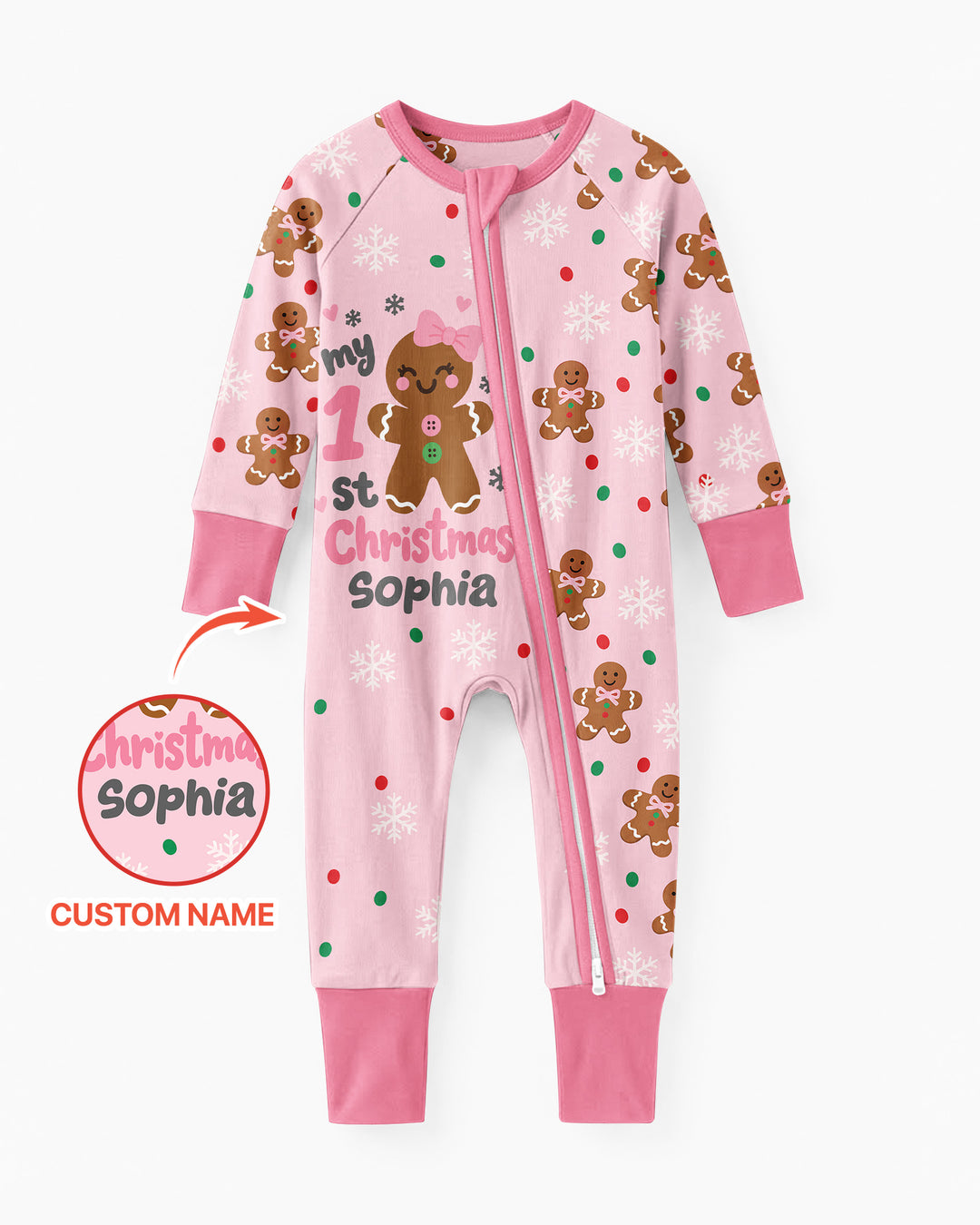 Custom Name My First Christmas  Bamboo Convertible Zippy
