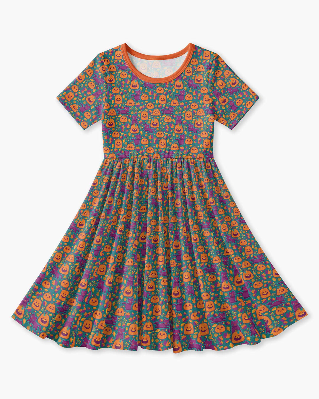 Cats and Pumpkins Bamboo Twirl Dress