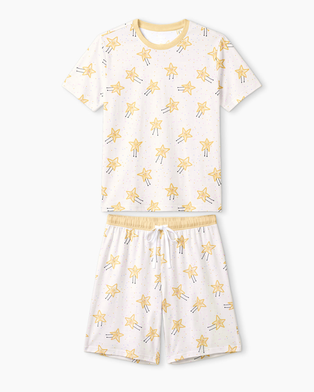 Happy Little Stars Family Matching Bamboo Men Short Sleeve Short Pajama Set
