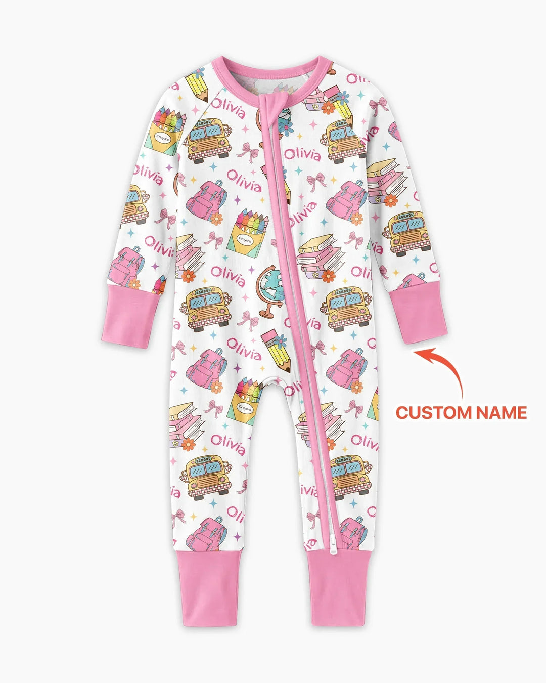 Custom Name Back To School Bamboo Convertible Zippy