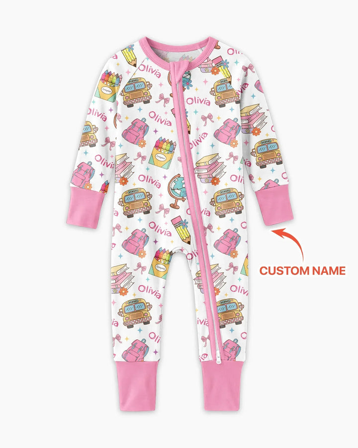 Custom Name Back To School Bamboo Convertible Zippy
