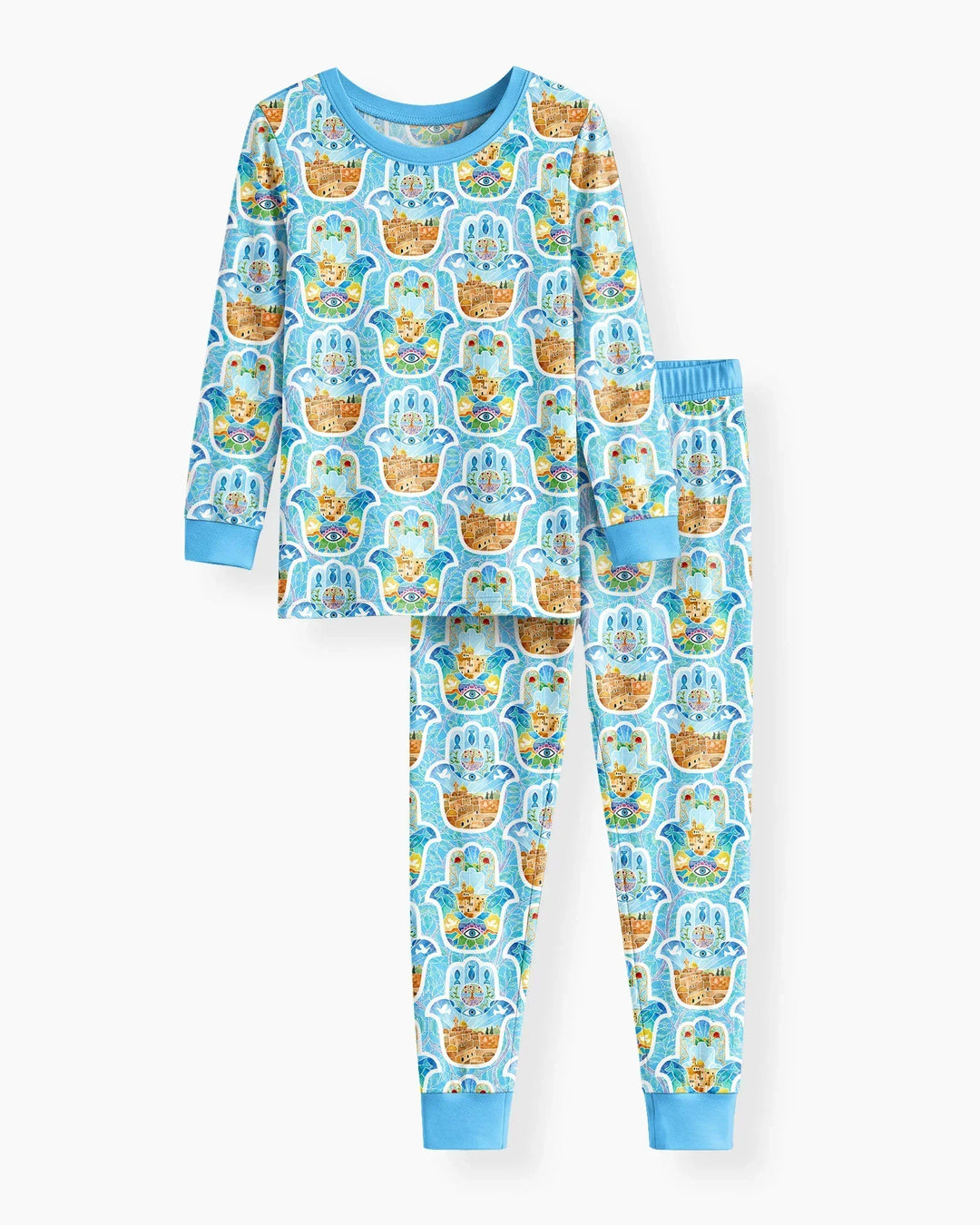 Hamsa Hand Bamboo Two Piece Long Sleeve Pajama Set