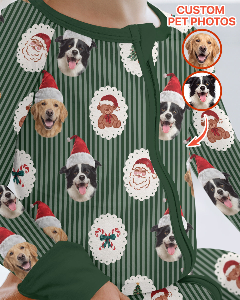 Custom Pet Face Christmas Cameo Bamboo Convertible Zippy