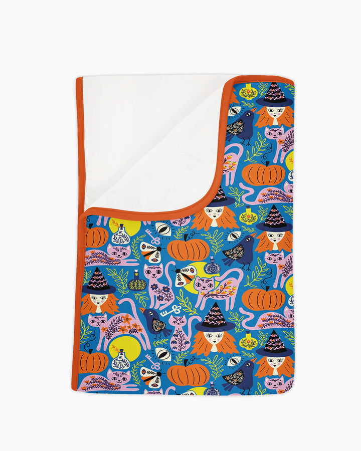 Whimsical Witch Cats Bamboo Blanket