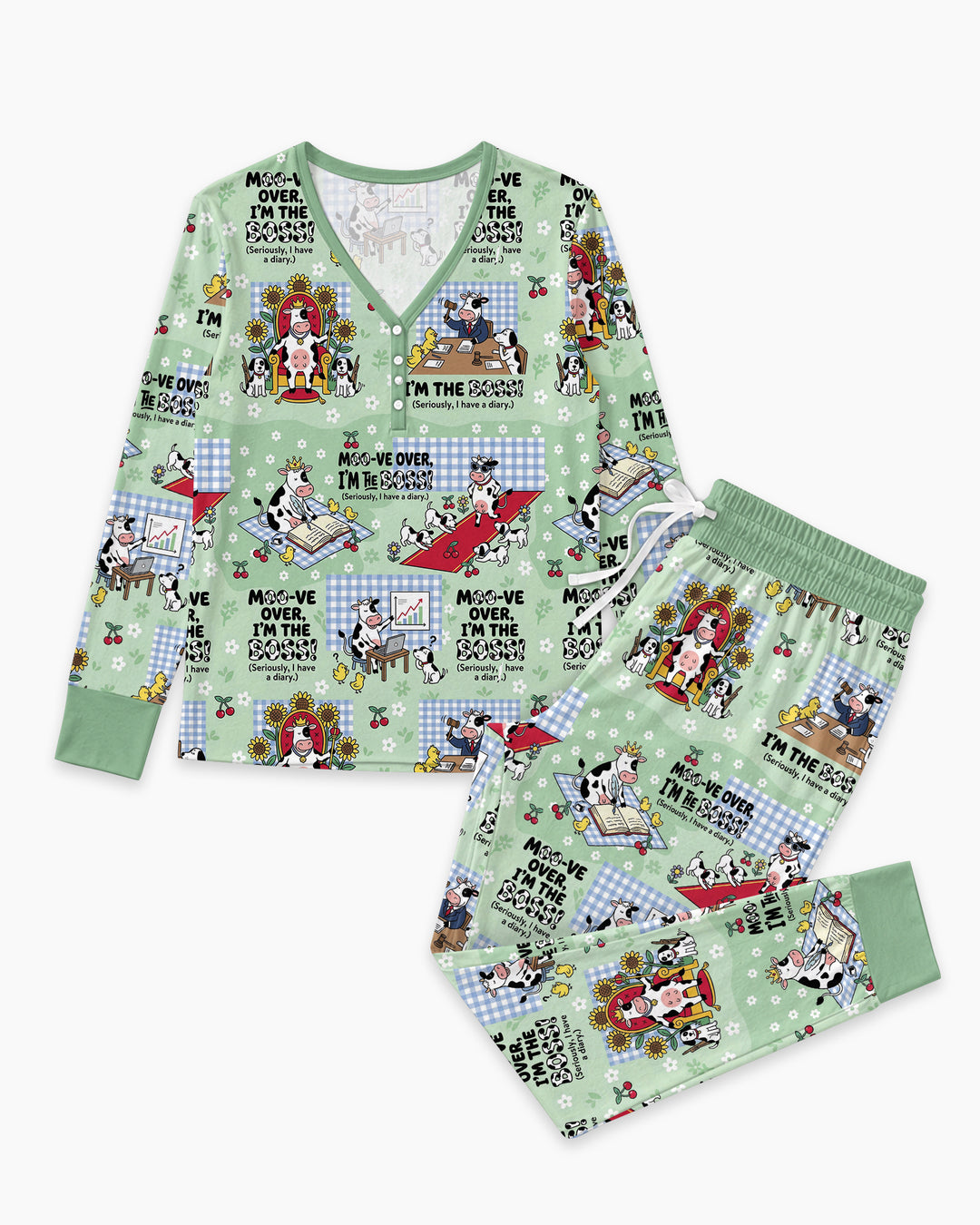 Moove Over Im The Boss Bamboo Women Pajama Set