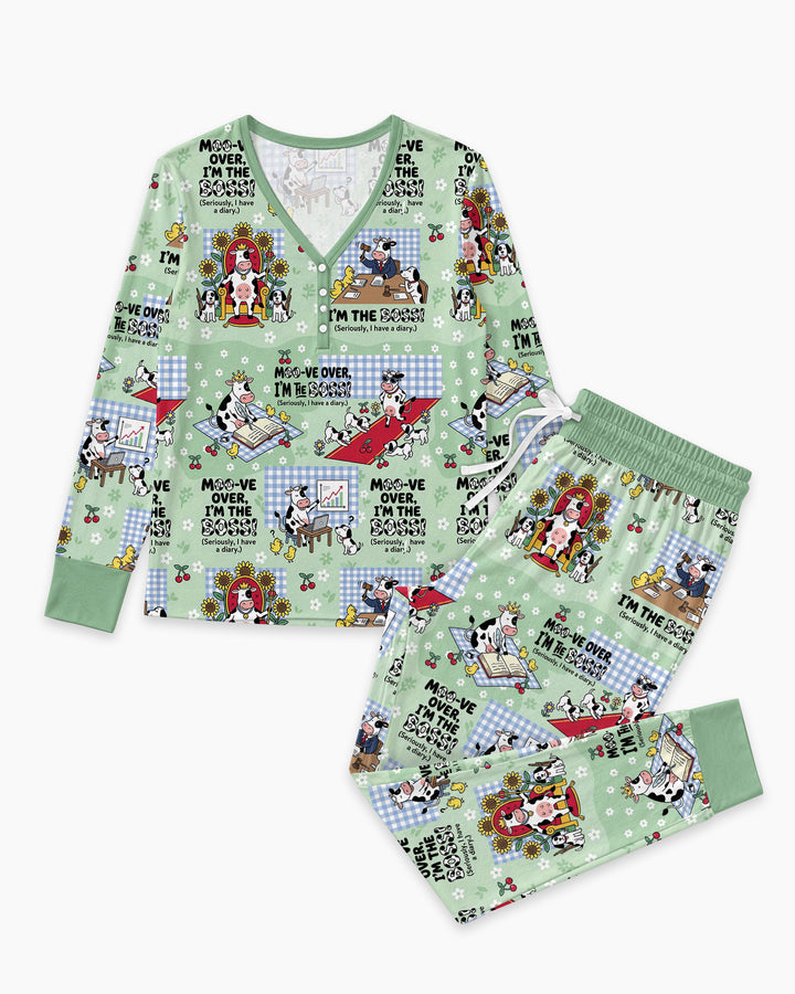 Moove Over Im The Boss Bamboo Women Pajama Set