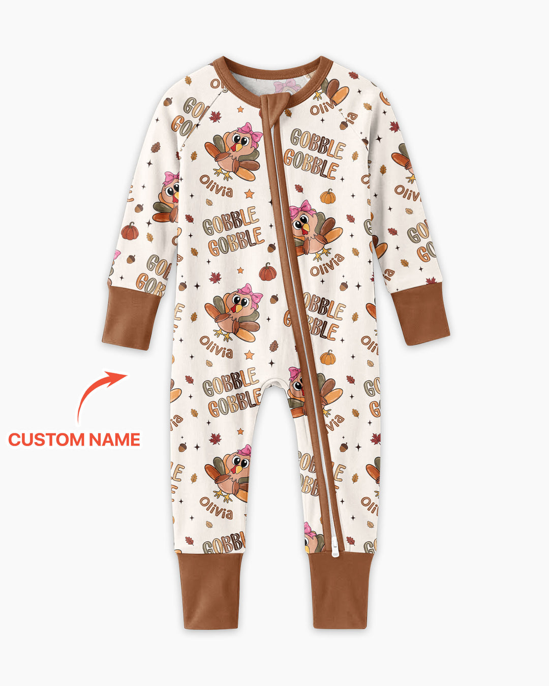 Custom Name Gobble Gobble Bamboo Convertible Zippy