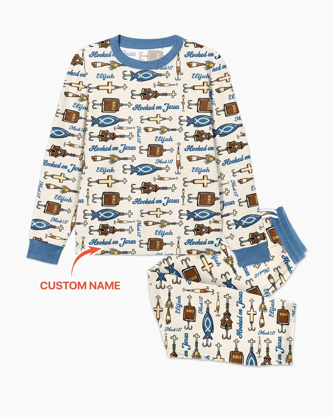 Hooked On Jesus Bamboo Men's Pajama Set