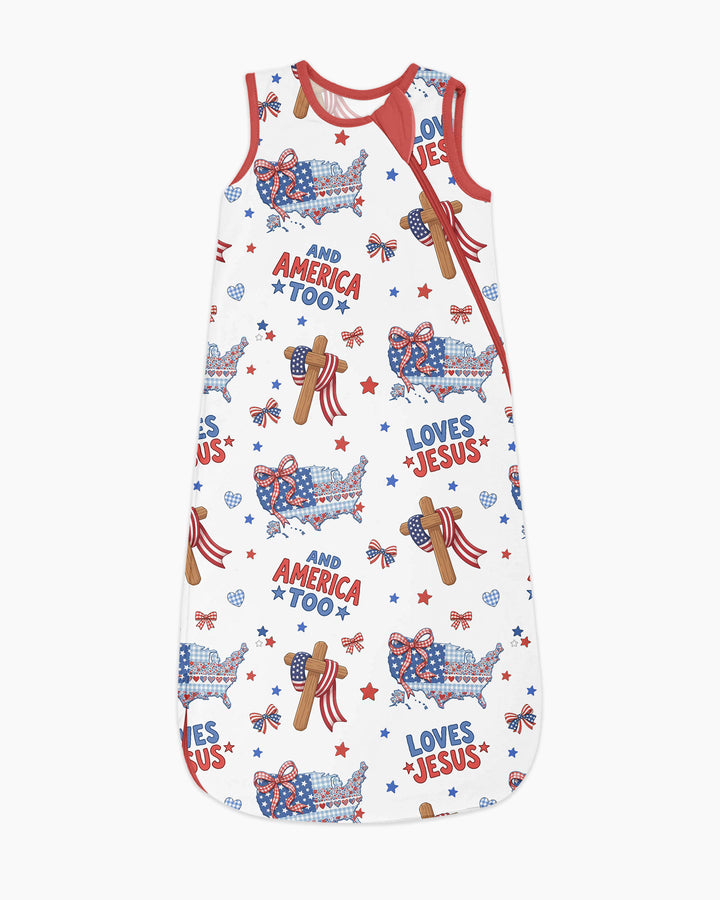 Loves Jesus And America Too Bamboo Sleep Bag