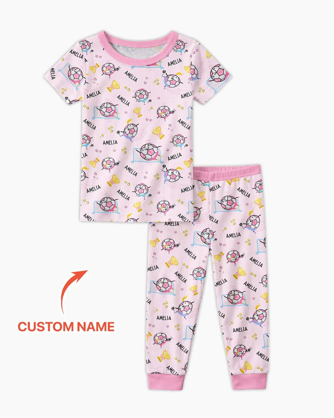Custom Name Soccer Dad Team Matching Bamboo Two Piece Short Sleeve Pajama Set