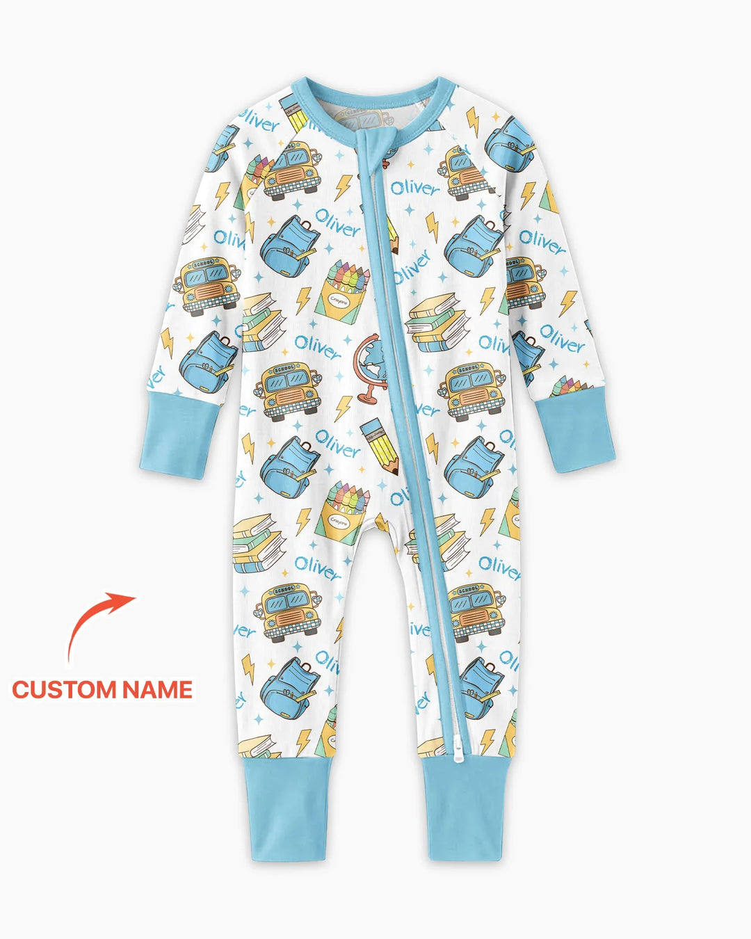 Custom Name Back To School Bamboo Convertible Zippy